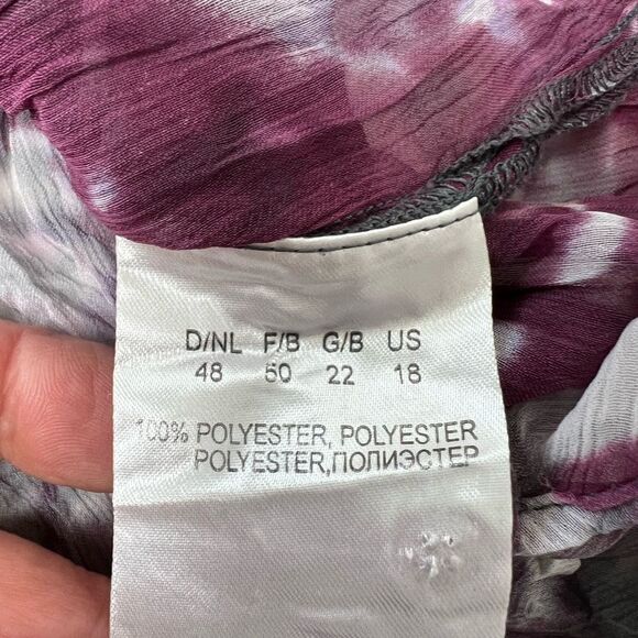 Frank Walder Shifon Floral Print Blouse Tunic Button up size XL - Picture 4 of 9